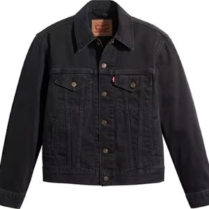 Levi's Premium Ex Boyfriend Trucker Denim Jean Jacket Black NWT